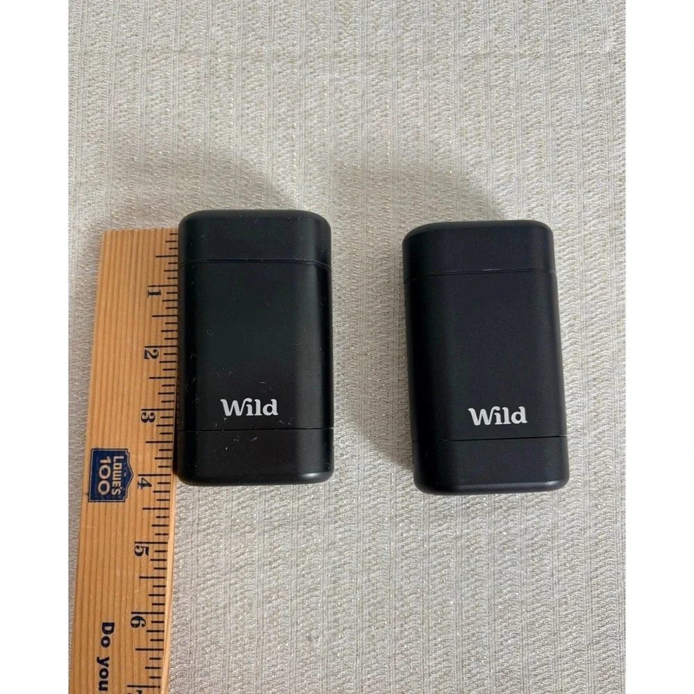 Wild Deodorant Case Set of two Black new unused Refillable Aluminum Matte Finish